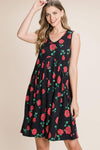 BOMBOM Floral Ruched Tank Dress Casual Dresses - Tophatter Daily Deals