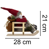 Traditional Santa Claus on Wooden Sleigh | Rustic Father Christmas Figurine Ornament - Tophatter Daily Deals