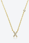 V To Z Zircon 925 Sterling Silver Necklace X Gold One Size Necklaces - Tophatter Daily Deals