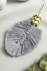 Leaf Macrame Pendant Necklace Necklaces - Tophatter Daily Deals