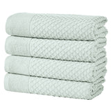 Cotton Diamond Waffle Weave Bath Towel Set - Grayson Collection Bath Towel (Pack of 4) Pastel Blue Bath - Tophatter Daily Deals
