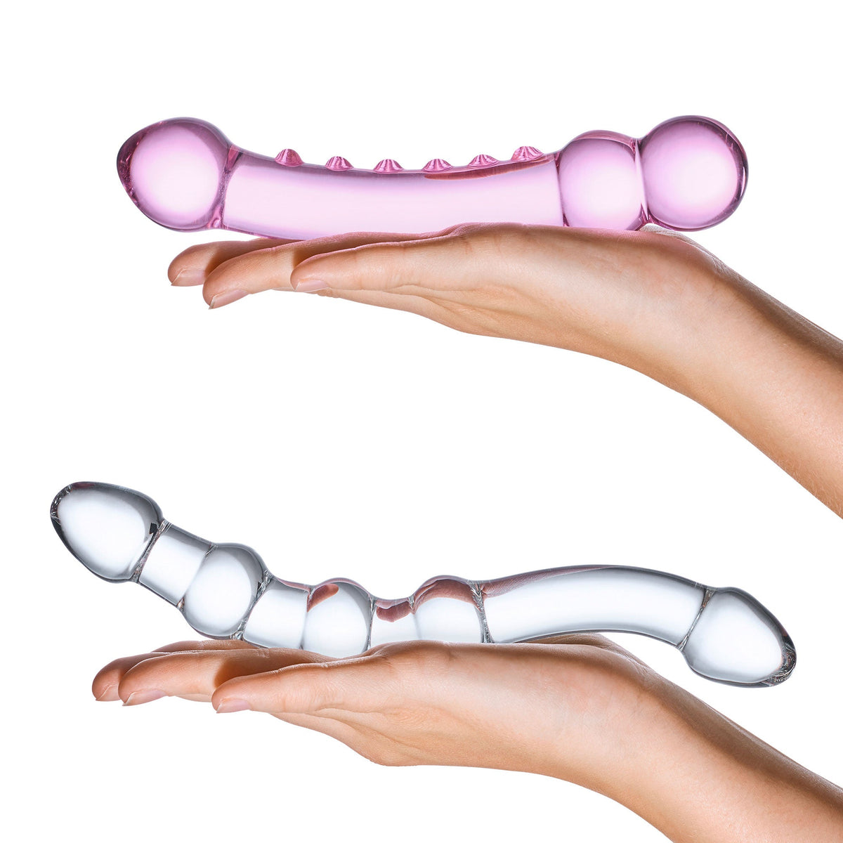 Glas Double Pleasure 6 Inch and 7.5 Inch Two-Piece Glass Dildo Set > Glass > Dildos - Tophatter Daily Deals