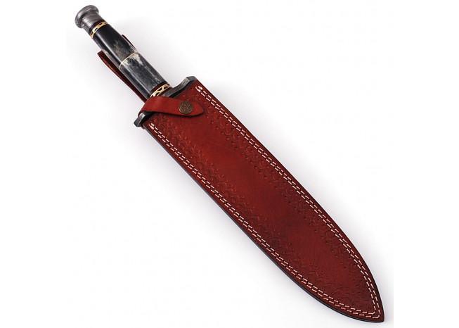 Legion of the Damned Damascus Steel Dagger with Leather Sheath knives - Tophatter Daily Deals