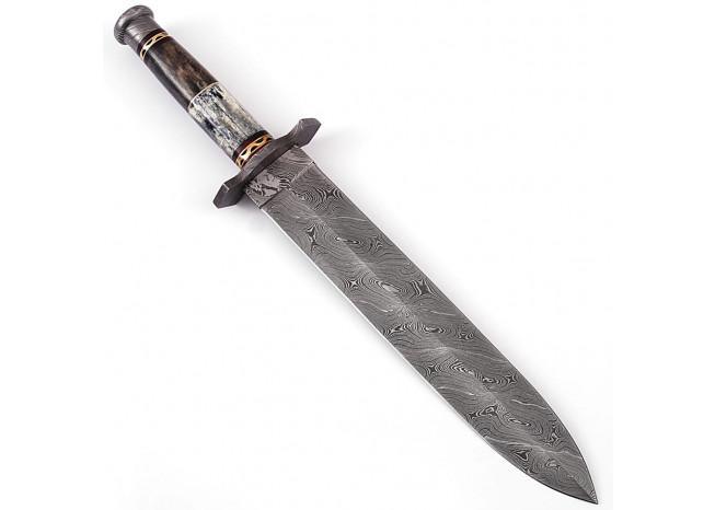 Legion of the Damned Damascus Steel Dagger with Leather Sheath knives - Tophatter Daily Deals