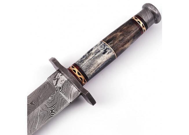 Legion of the Damned Damascus Steel Dagger with Leather Sheath knives - Tophatter Daily Deals