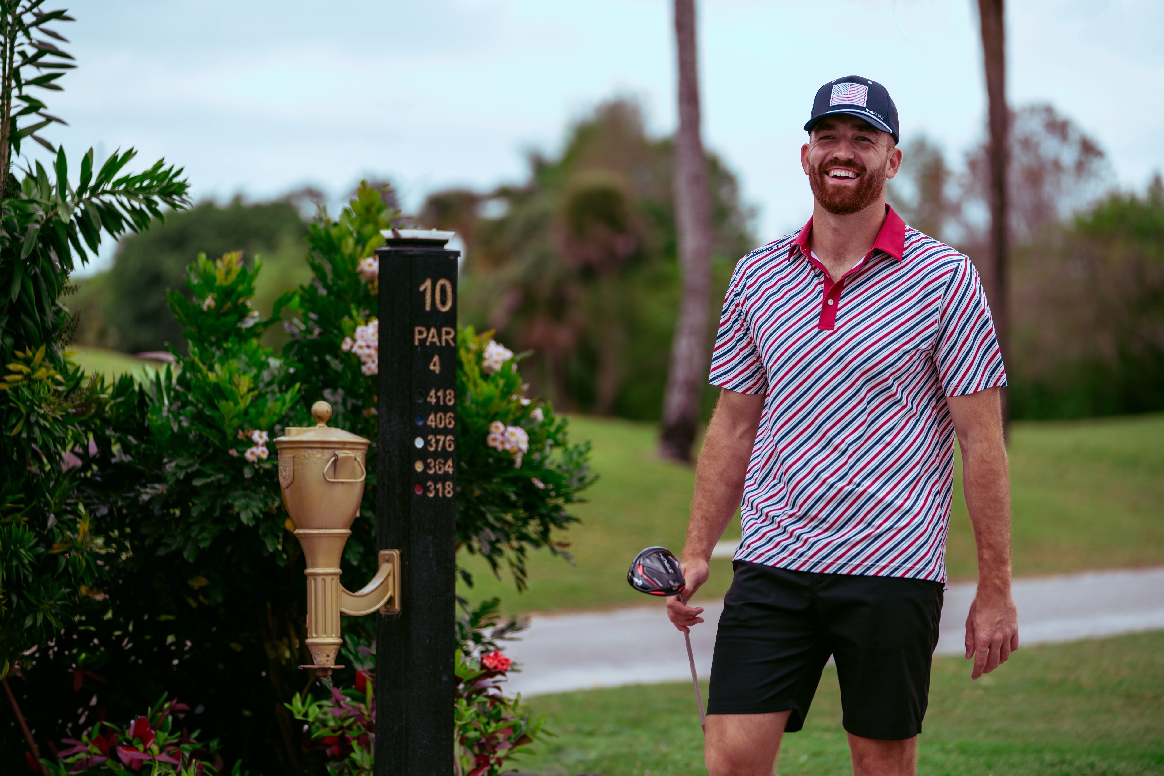 SwingJuice Men's Golf Flag Polo & Rope Hat Bundle Polos - Tophatter Daily Deals