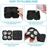 Diamond Flexible Silicone Ice Cube Mold Tray Kitchen Tools & Gadgets - Tophatter Daily Deals