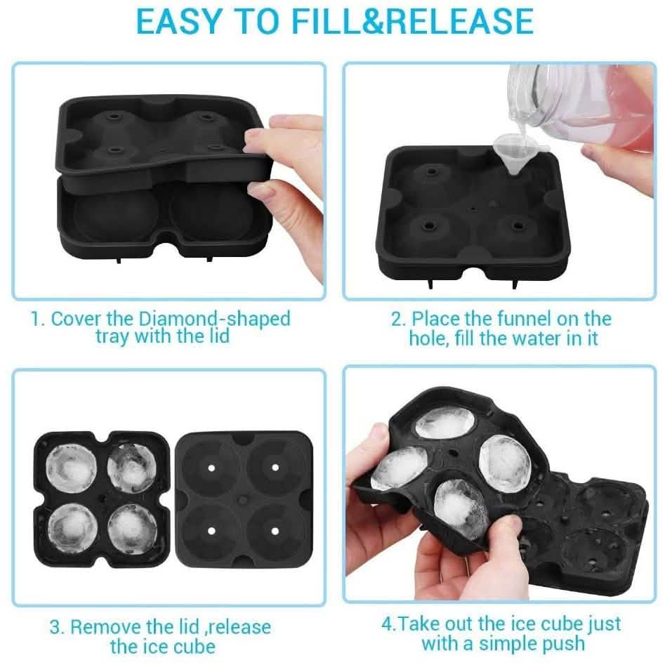 Diamond Flexible Silicone Ice Cube Mold Tray Kitchen Tools & Gadgets - Tophatter Daily Deals