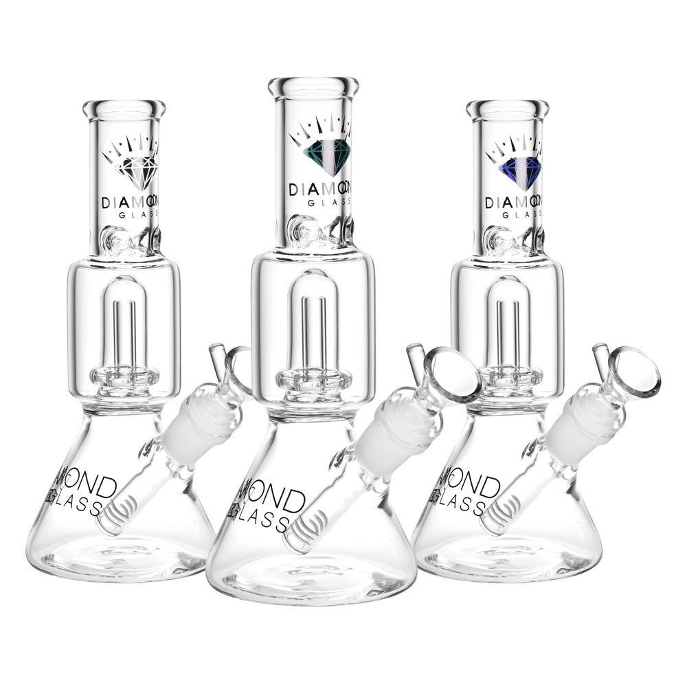 Diamond Glass Gold Little Beaker Bong Bongs - Tophatter Daily Deals