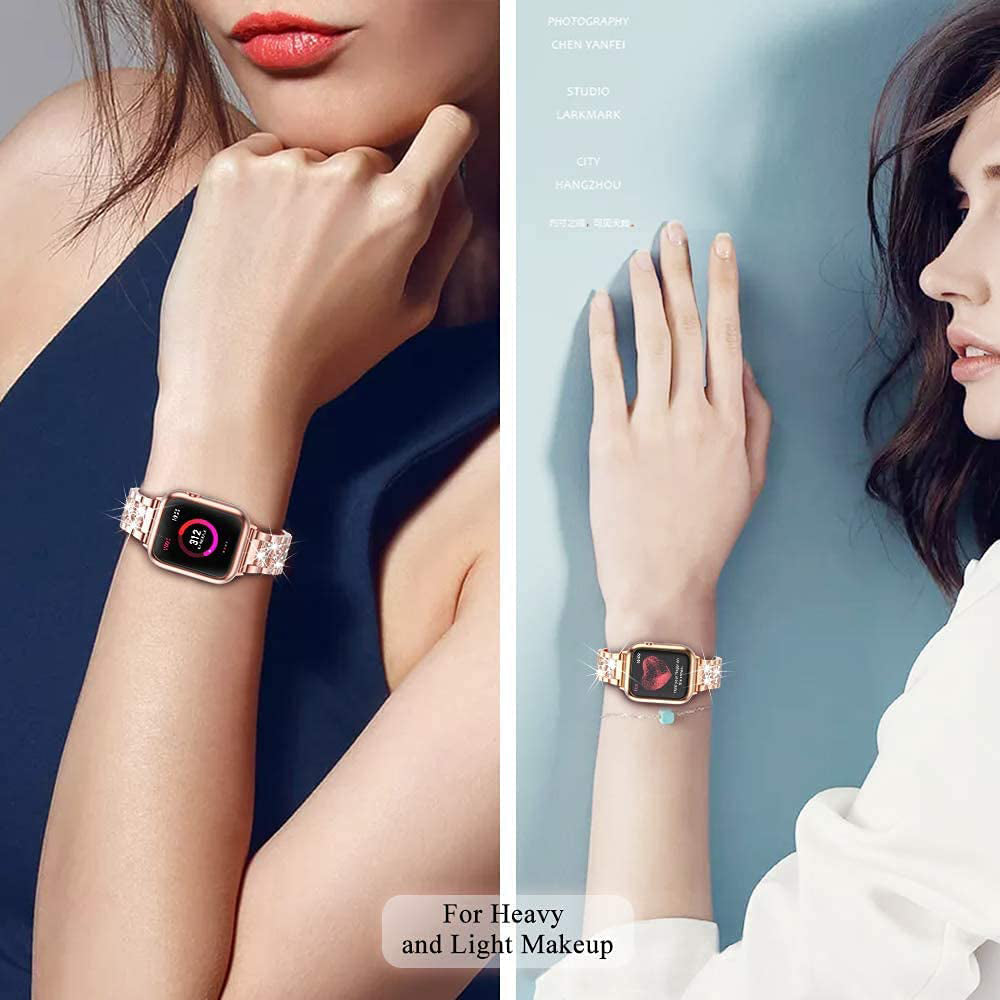 Diamond Rhinestone Stainless Steel Metal Wristband Strap Watch Band - Tophatter Daily Deals