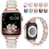 Diamond Rhinestone Stainless Steel Metal Wristband Strap Watch Band - Tophatter Daily Deals
