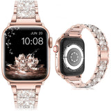 Diamond Rhinestone Stainless Steel Metal Wristband Strap Rose Gold Watch Band - Tophatter Daily Deals