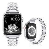 Diamond Rhinestone Stainless Steel Metal Wristband Strap Silver Watch Band - Tophatter Daily Deals