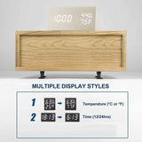 Digital Alarm Clock with Wooden Electronic LED Time Display Household Appliances - Tophatter Daily Deals