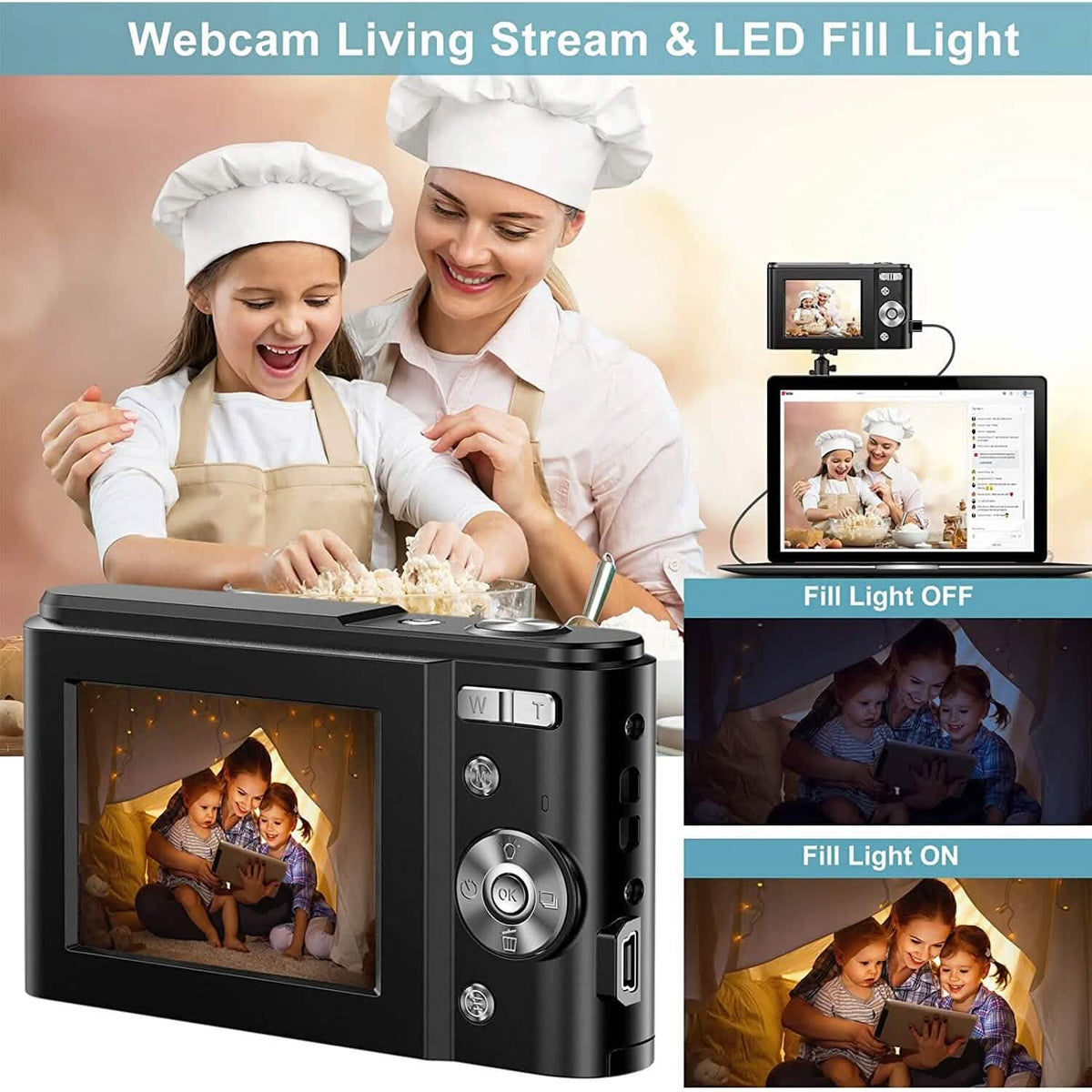 Digital Baby Camera 1080P 48MP with 32GB SD Card Cameras & Drones - Tophatter Daily Deals