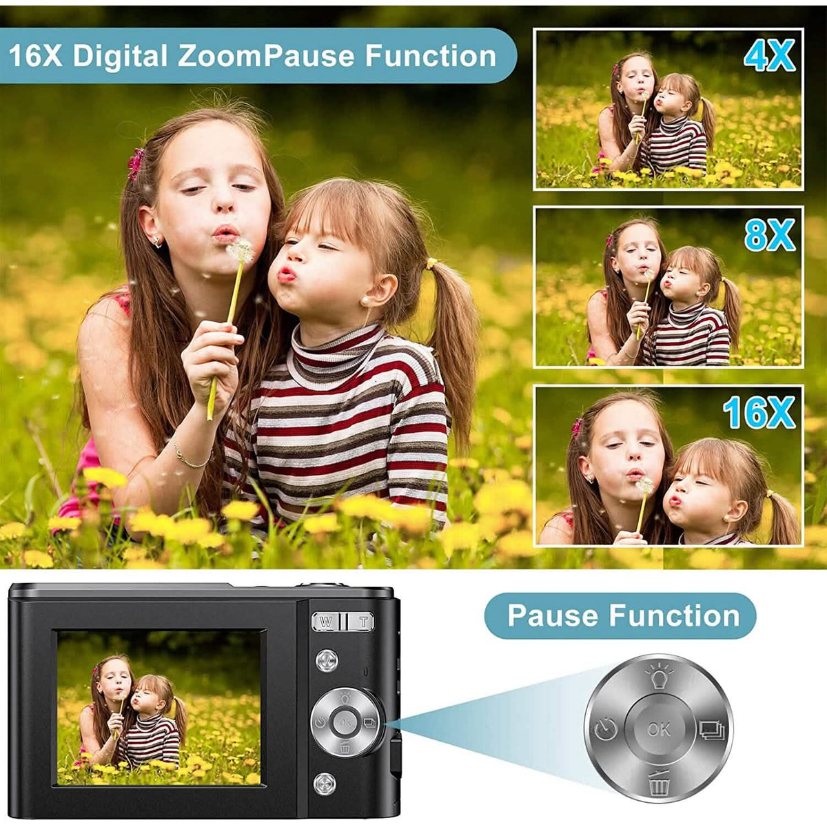 Digital Baby Camera 1080P 48MP with 32GB SD Card Cameras & Drones - Tophatter Daily Deals