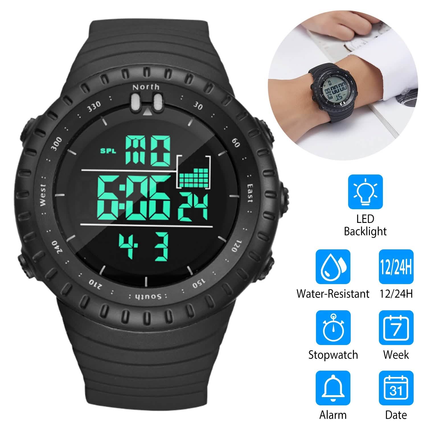 Digital Men's Sports Military Tactical Wrist Watch Watches - Tophatter Daily Deals