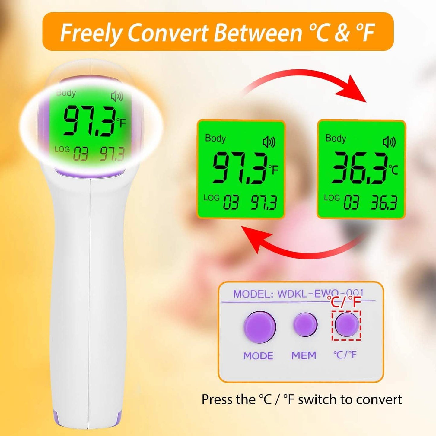 Digital Non-contact Infrared Thermometer Face Masks & PPE - Tophatter Daily Deals
