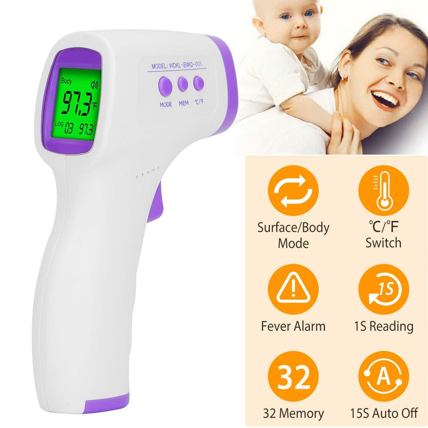 Digital Non-contact Infrared Thermometer Face Masks & PPE - Tophatter Daily Deals