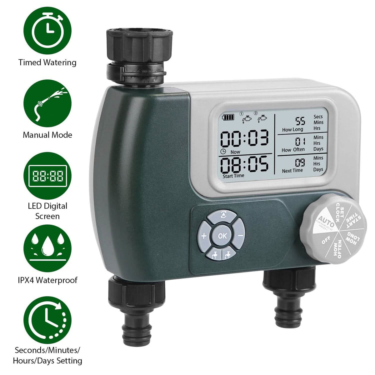 Digital Programmable Sprinkler Timer with 2 Outlet Zones Garden & Patio - Tophatter Daily Deals