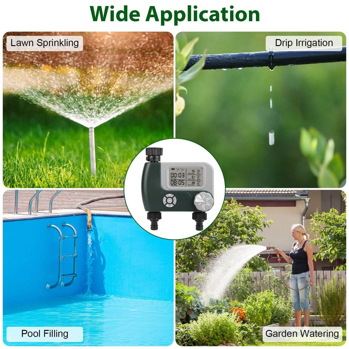 Digital Programmable Sprinkler Timer with 2 Outlet Zones Garden & Patio - Tophatter Daily Deals
