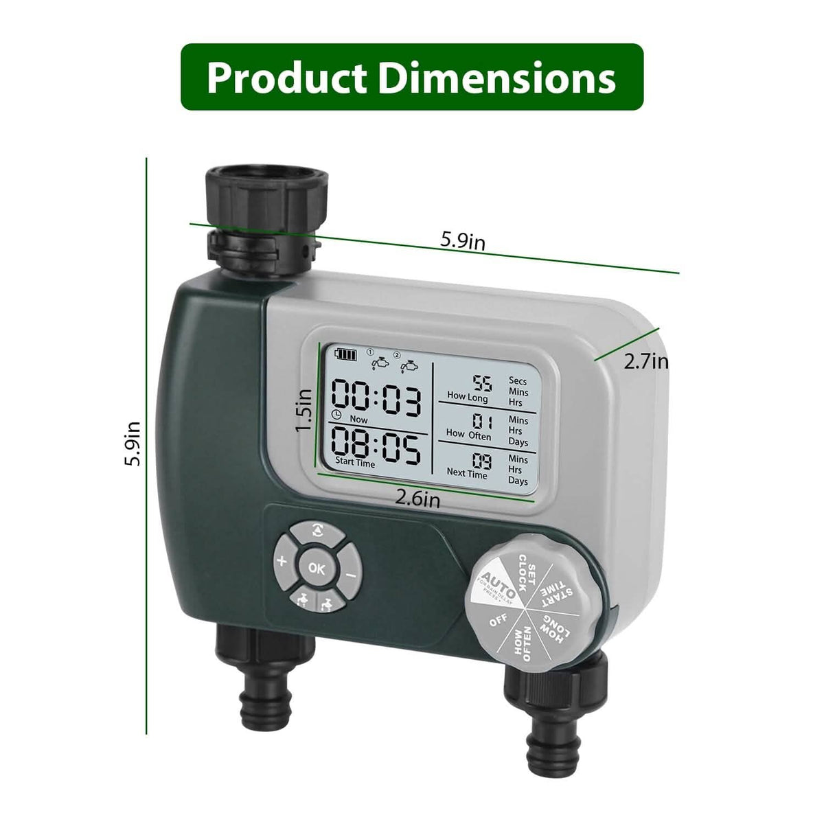 Digital Programmable Sprinkler Timer with 2 Outlet Zones Garden & Patio - Tophatter Daily Deals
