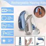 Digital Rechargeable Hearing Aids Acousticon Amplifier Audiphone Behind Ear Sound Hearing Aid - Tophatter Daily Deals