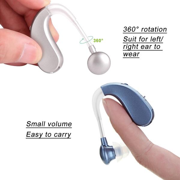 Digital Rechargeable Hearing Aids Acousticon Amplifier Audiphone Behind Ear Sound Hearing Aid - Tophatter Daily Deals