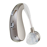 Digital Rechargeable Hearing Aids Acousticon Amplifier Audiphone Behind Ear Sound Silver Hearing Aid - Tophatter Daily Deals