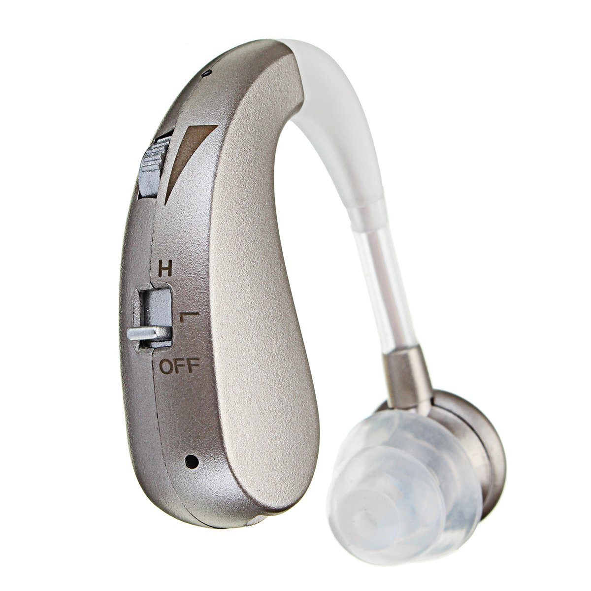 Digital Rechargeable Hearing Aids Acousticon Amplifier Audiphone Behind Ear Sound Silver Hearing Aid - Tophatter Daily Deals