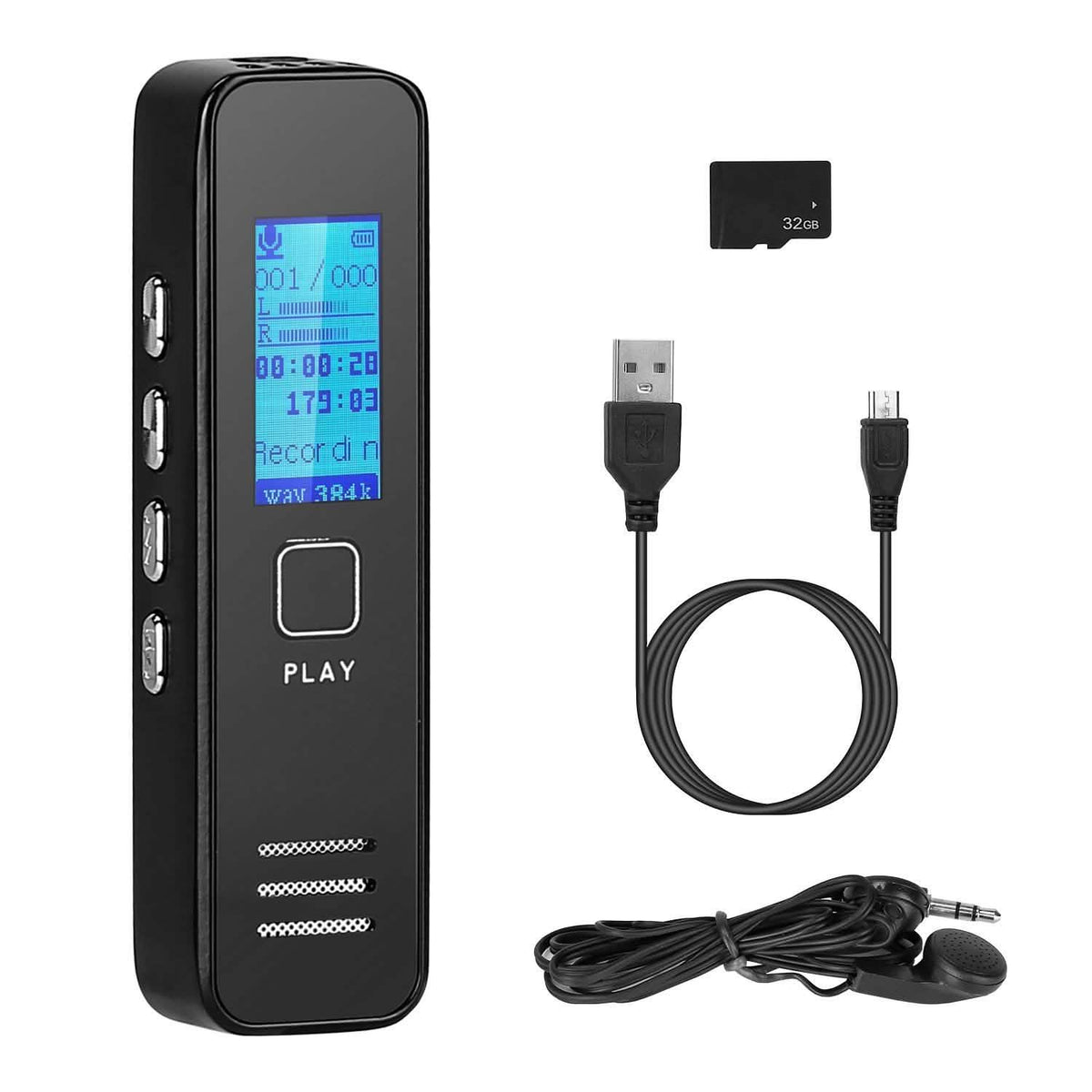 Digital Voice Recorder 32GB HD Sound Audio Recorder Audio Accessories - Tophatter Daily Deals