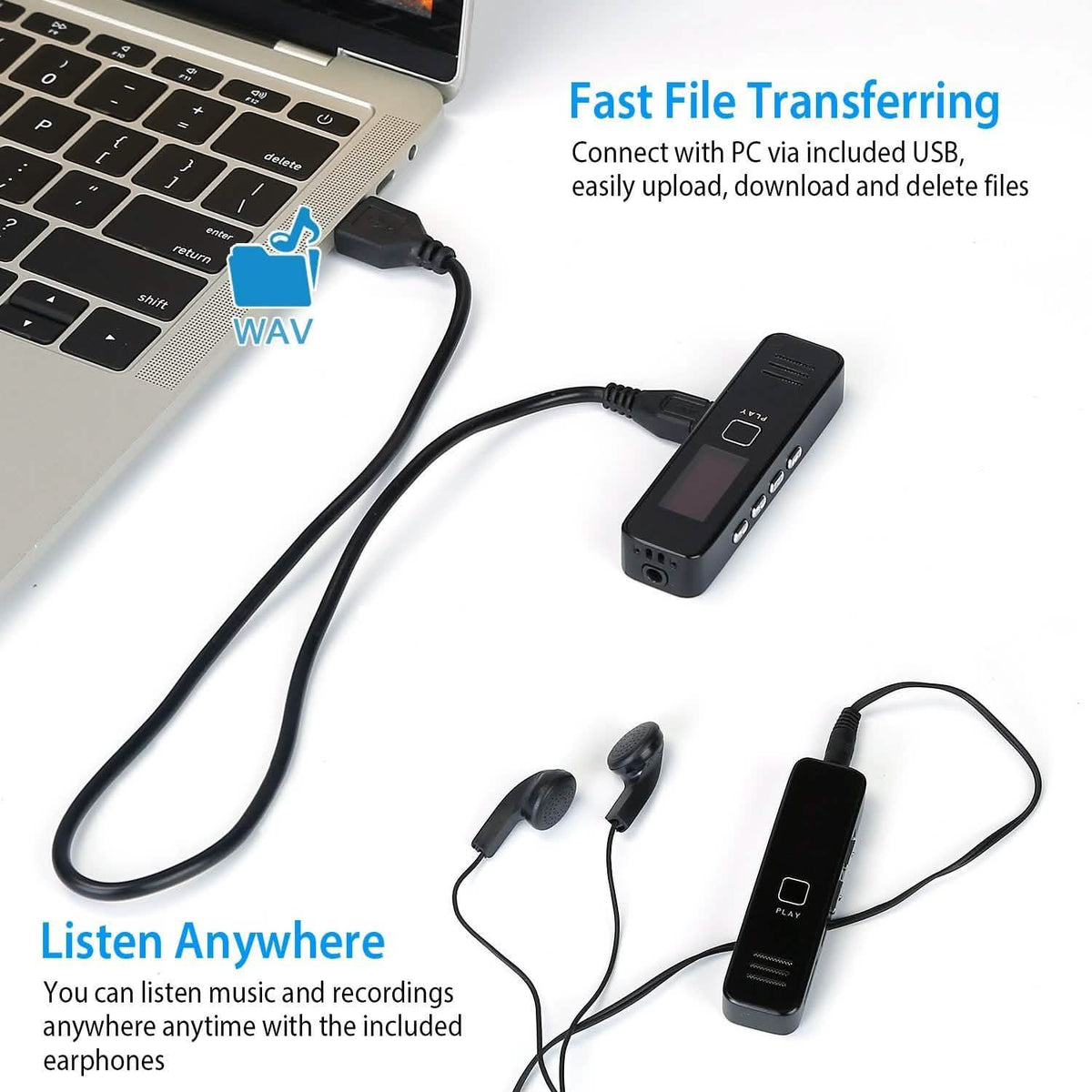 Digital Voice Recorder 32GB HD Sound Audio Recorder Audio Accessories - Tophatter Daily Deals