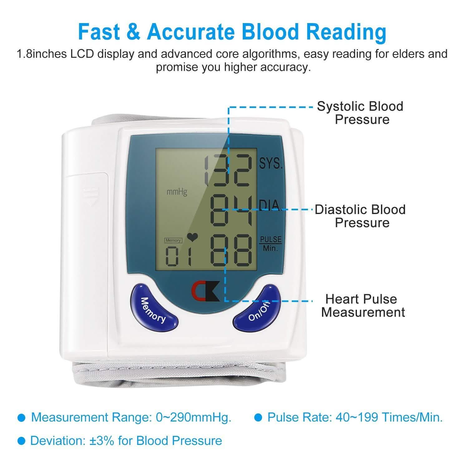 Digital Wrist Blood Pressure Monitor Health & Wellness - Tophatter Daily Deals