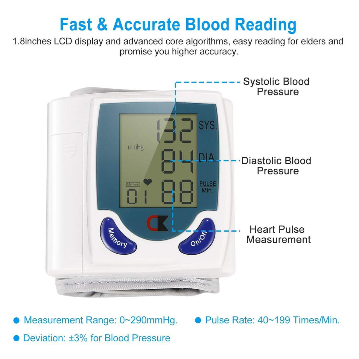 Digital Wrist Blood Pressure Monitor Health & Wellness - Tophatter Daily Deals