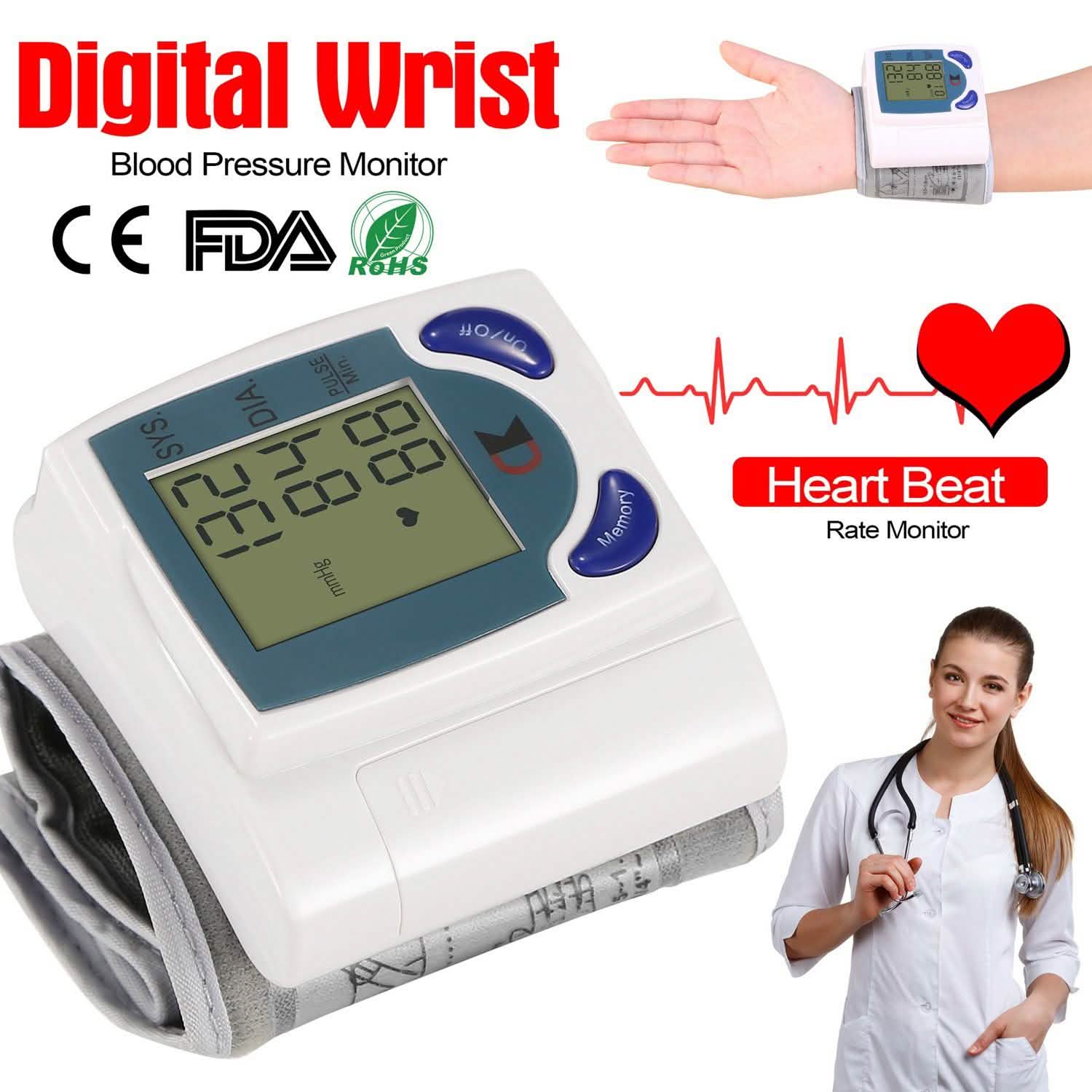 Digital Wrist Blood Pressure Monitor Health & Wellness - Tophatter Daily Deals