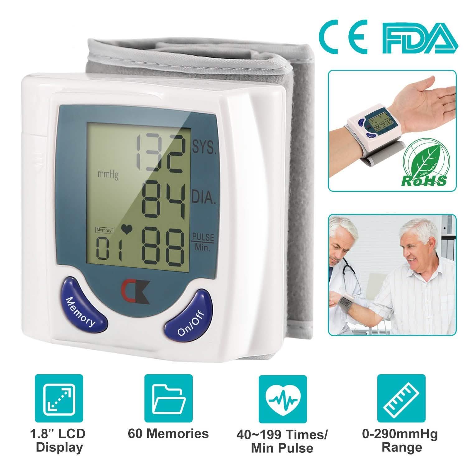 Digital Wrist Blood Pressure Monitor Health & Wellness - Tophatter Daily Deals