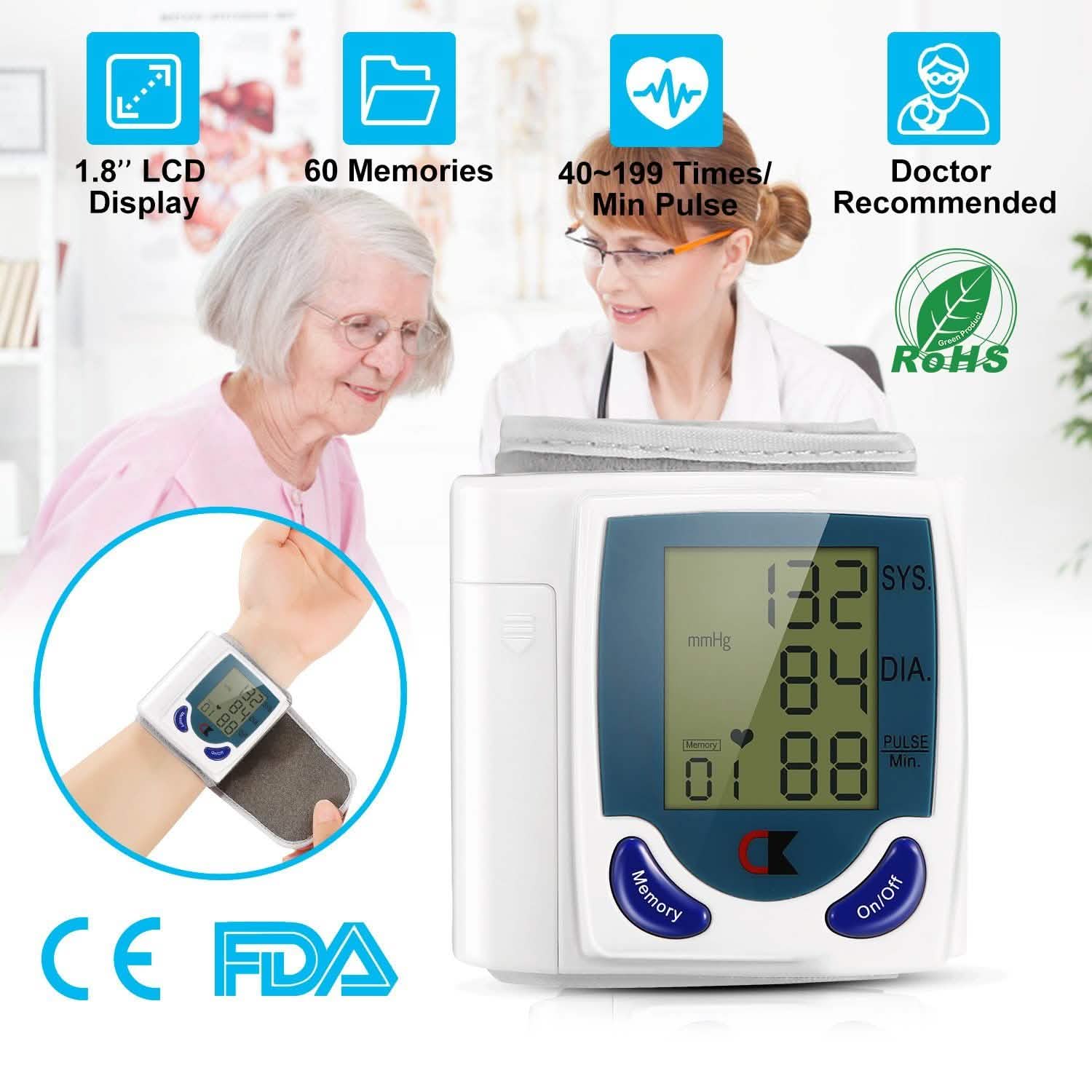 Digital Wrist Blood Pressure Monitor Health & Wellness - Tophatter Daily Deals