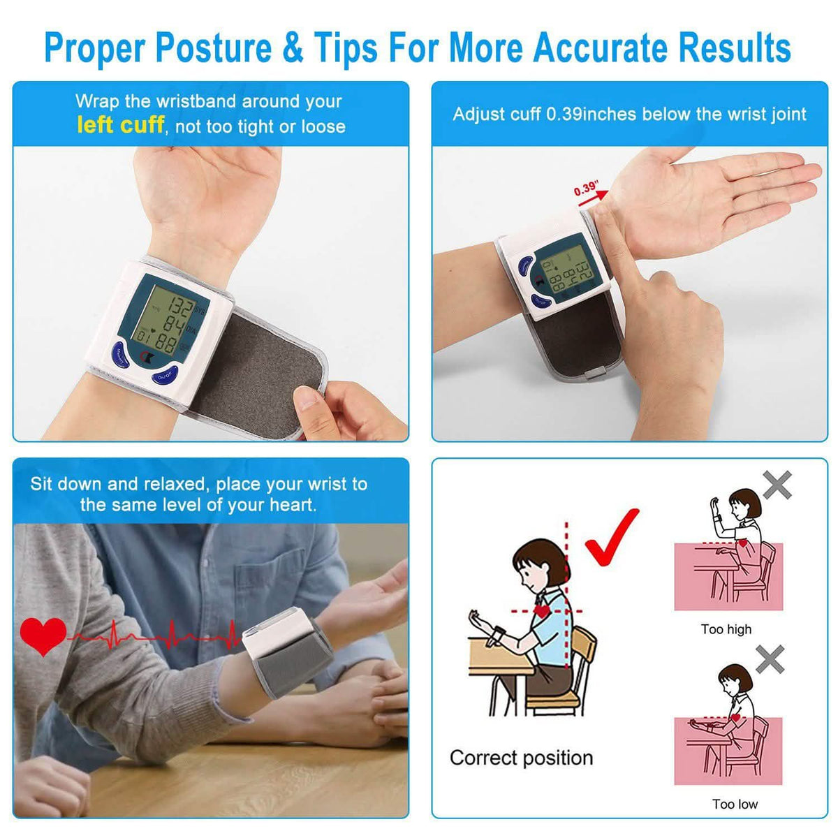 Digital Wrist Blood Pressure Monitor Health & Wellness - Tophatter Daily Deals