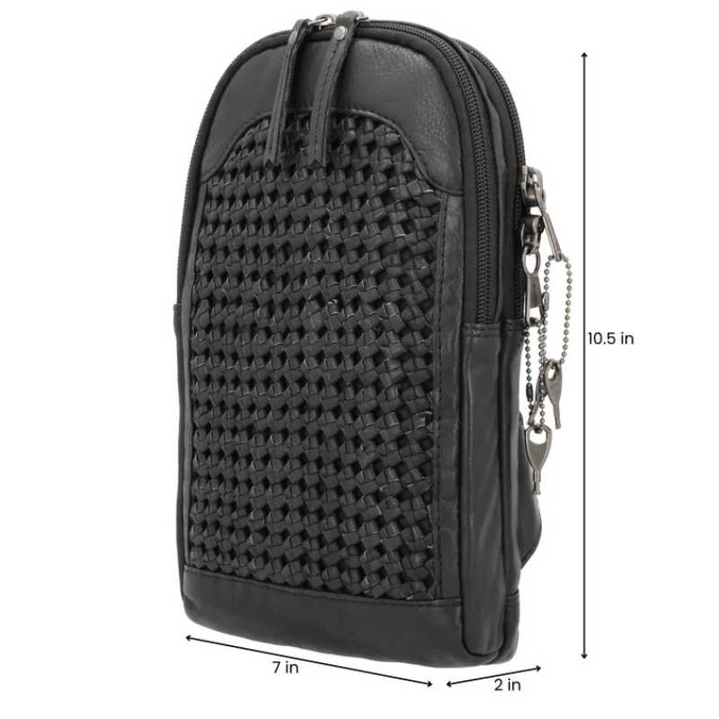 Bristol Leather Concealed Carry Sling Crossbody Backpack Purse Handgun Purses - Tophatter Daily Deals