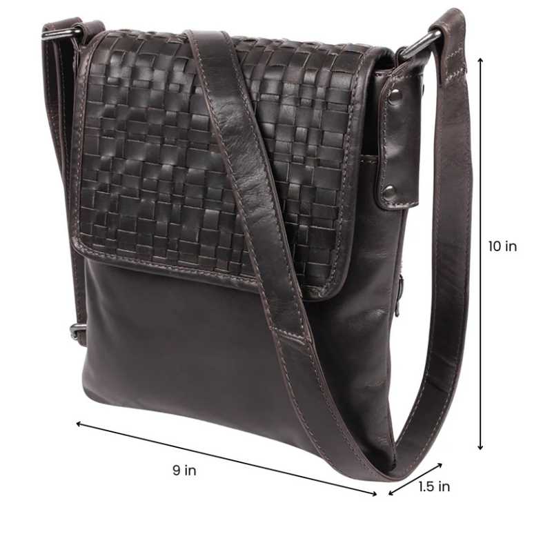 Leather Concealed Carry Hana Woven Crossbody EDC Bag Handgun Purses - Tophatter Daily Deals
