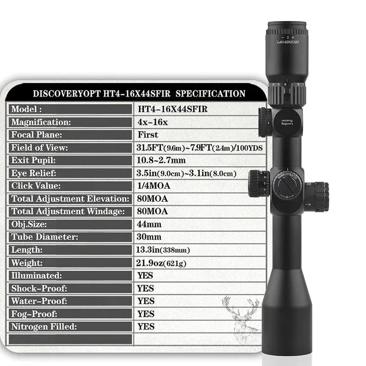 DISCOVERY HT-GEN 2 4-16X44 SFIR FFP SCOPE - Tophatter's Army Deals OPTICS & SCOPES - Tophatter Daily Deals
