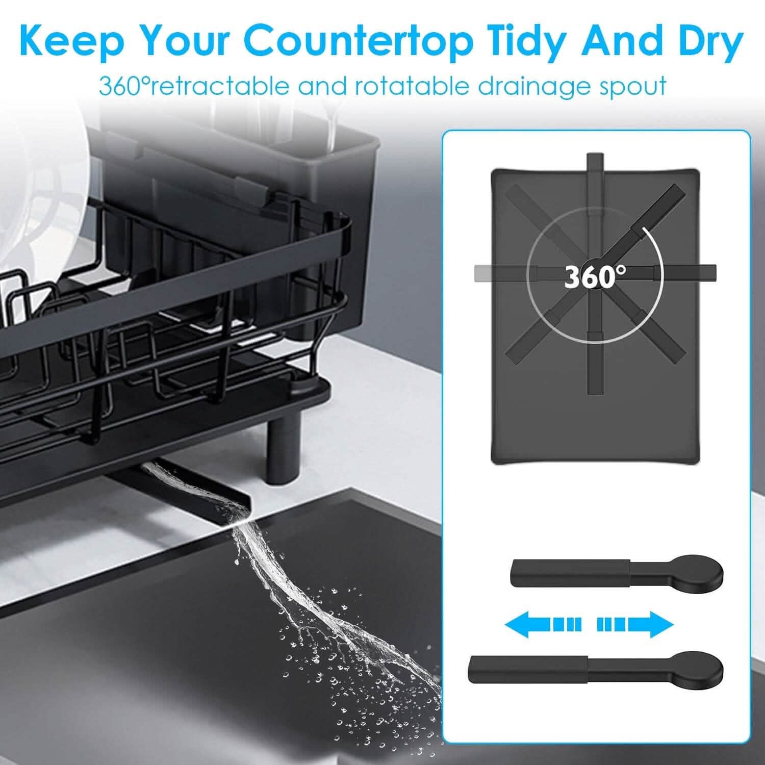 Dish Drying Rack Drain Board Utensil Holder Organizer Kitchen Storage - Tophatter Daily Deals