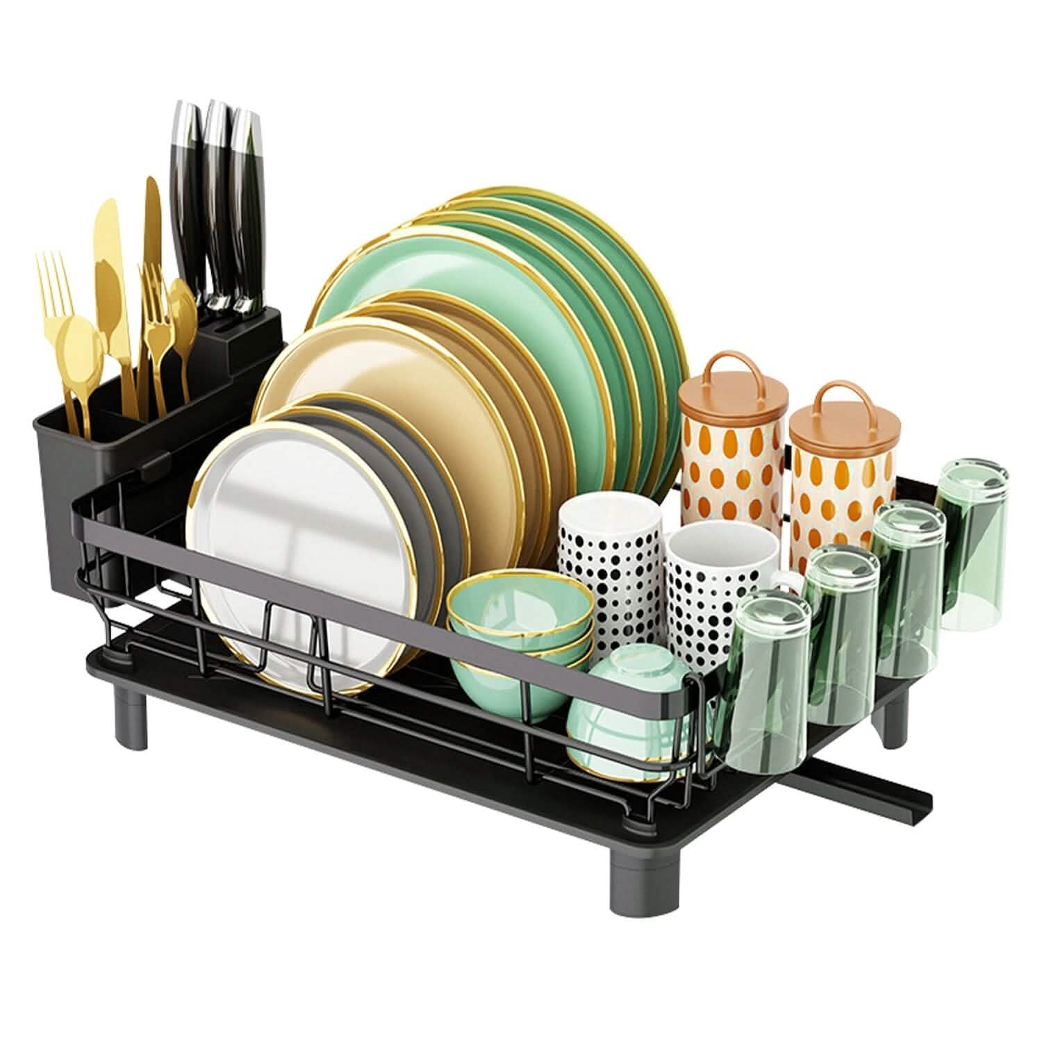 Dish Drying Rack Drain Board Utensil Holder Organizer Kitchen Storage - Tophatter Daily Deals