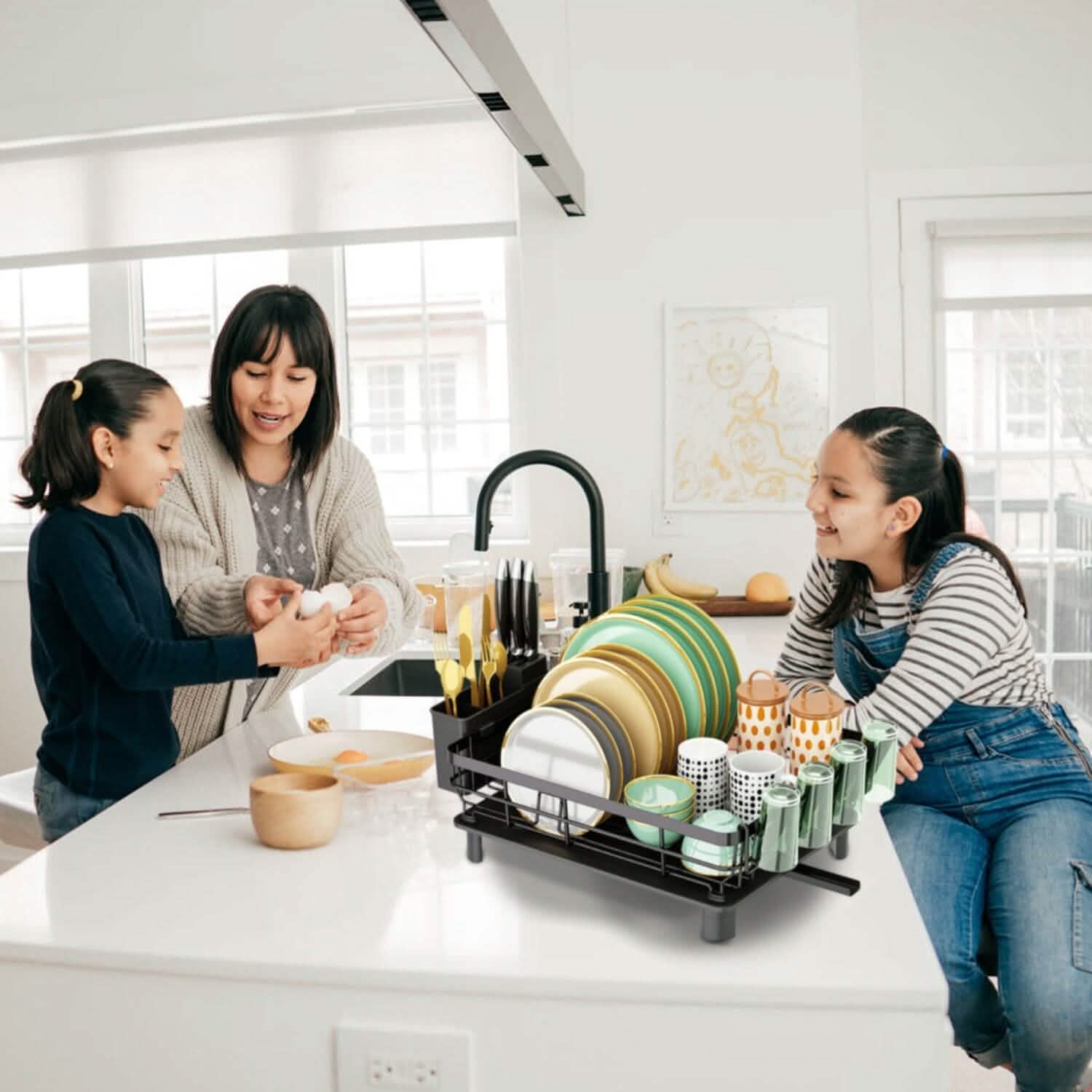 Dish Drying Rack Drain Board Utensil Holder Organizer Kitchen Storage - Tophatter Daily Deals
