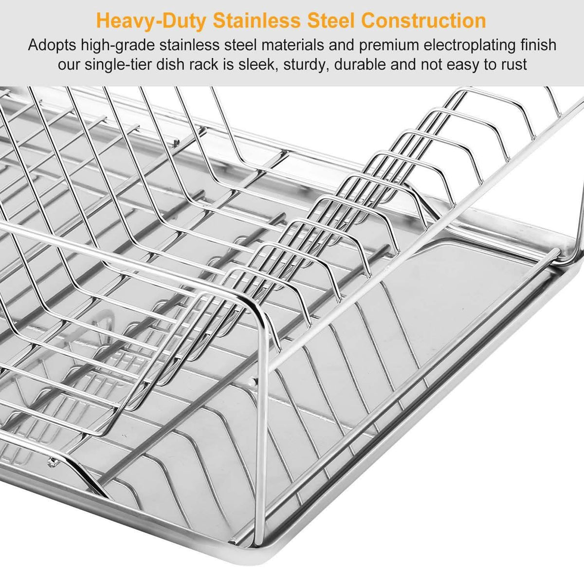 Dish Drying Rack Stainless Steel Kitchen Storage - Tophatter Daily Deals