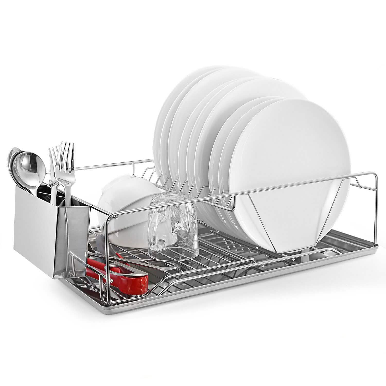 Dish Drying Rack Stainless Steel Kitchen Storage - Tophatter Daily Deals