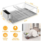 Dish Drying Rack Stainless Steel Kitchen Storage - Tophatter Daily Deals