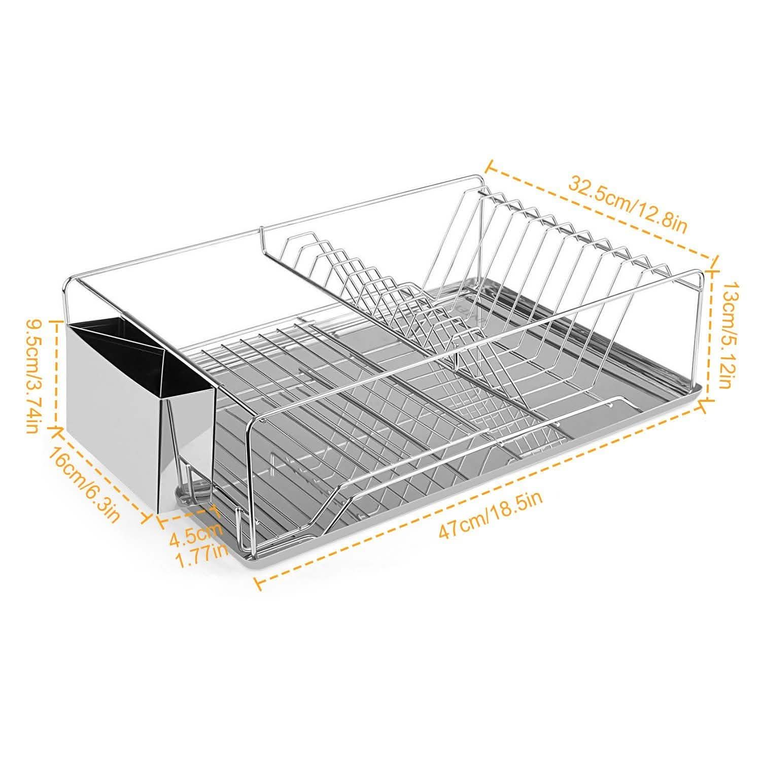 Dish Drying Rack Stainless Steel Kitchen Storage - Tophatter Daily Deals
