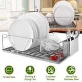 Dish Drying Rack Stainless Steel Kitchen Storage - Tophatter Daily Deals