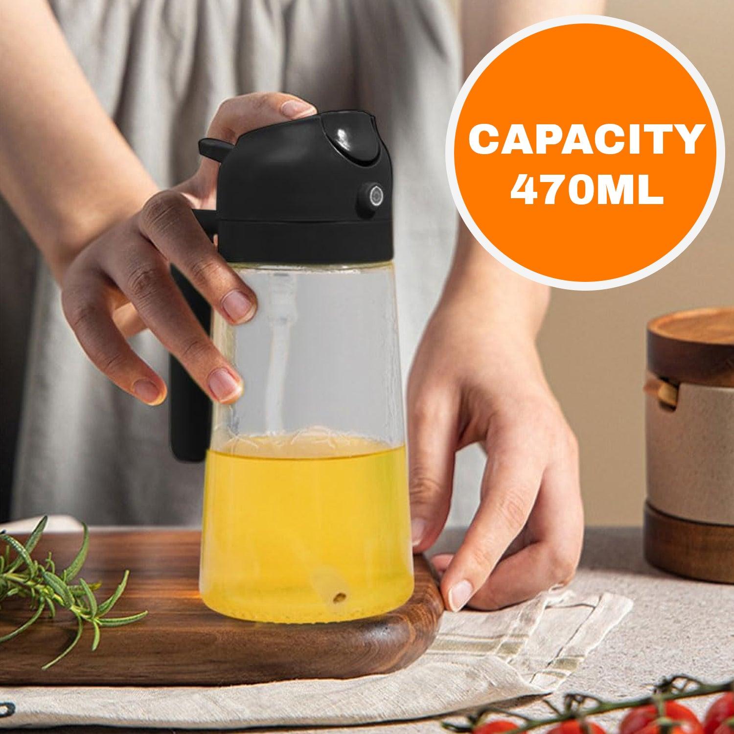 Cooking Oil Spray Bottle - 2-in-1 Oil Dispenser Bottle Refillable BBQ Cooking Olive Oil Sprayer UK Home - Tophatter Daily Deals